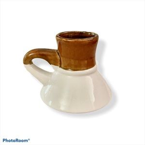 Vintage MCM Two-Tone Mug Vase with Handle Decor